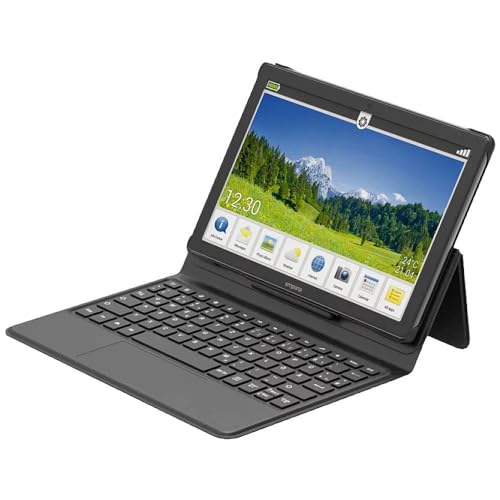 Emporia KEYPAD-TAB1DE Standcover mit Tastatur, Schwarz von Emporia