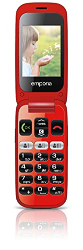 Emporia ONE V200_001 Einfach zu bedienendes Klappenhandy mit 2MP Kamera, Schwarz/Rot von Emporia