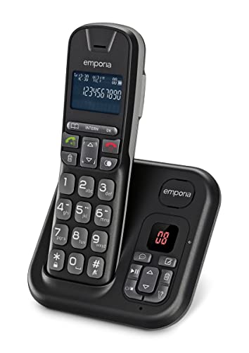 Emporia TH-21AB DECT Schnurloses Telefon analog Anrufbeantworter, Freisprechen, für Hörgeräte KOM von Emporia