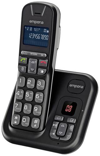 Emporia TH-21AB DECT Schnurloses Telefon analog Anrufbeantworter, Freisprechen, für Hörgeräte kom von Emporia