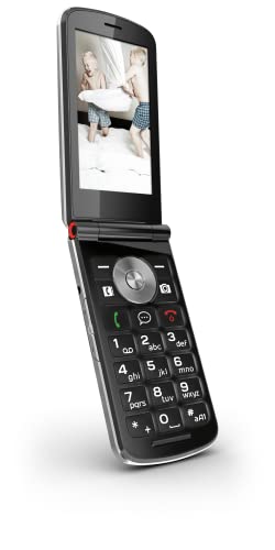 Emporia TOUCHsmart.2 Big Button 4G Clamshell Telefon für ältere Menschen mit Touchscreen, Whatsapp/Symbol oder Telegramm, Schwarz/Silber (Offizielle UK- und IE-Version) von Emporia