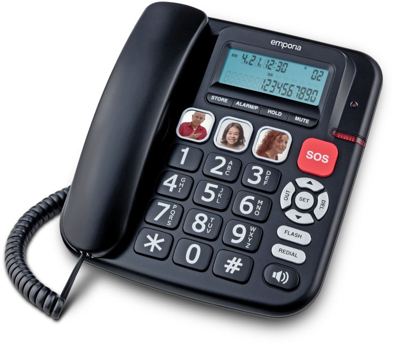KFT20 schnurgebundenes Seniorentelefon schwarz von Emporia
