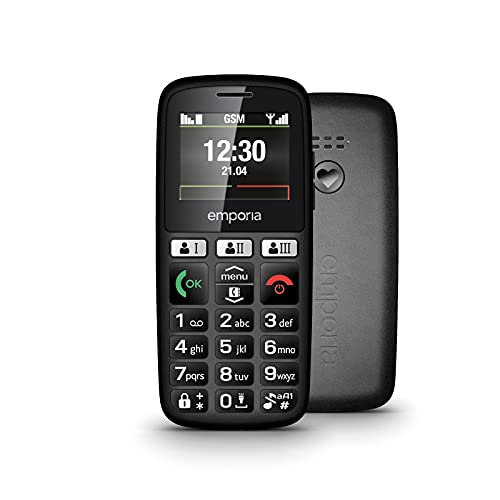 emporia E30 Seniorenhandy, 30 Jahre Emporia Edition, Tastenhandy ohne Vertrag, Mobiltelefon mit Notruftaste, Extra große Tasten, Ideal für Senioren, Leichte Bedienung, Schwarz emporia E30 Seniorenhandy, 30 Jahre Emporia Edition, Tastenhandy ohne Vertrag, Mobiltelefon mit Notruftaste, Extra große Tasten, Ideal für Senioren, Leichte Bedienung, Schwarz von Emporia