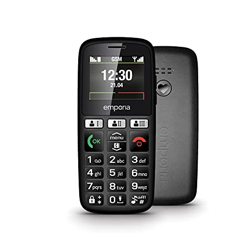 emporia E30 Seniorenhandy, 30 Jahre Emporia Edition, Tastenhandy ohne Vertrag, Mobiltelefon mit Notruftaste, Extra große Tasten, Ideal für Senioren, Leichte Bedienung, Schwarz von Emporia