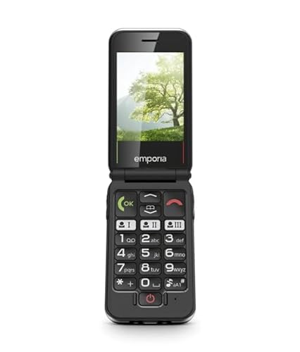 emporiaJOY 2G, Senioren-Handy mit 2G, Klapphandy ohne Vertrag, Mobiltelefon mit Notruftaste, 2,8-Zoll-Display, Schwarz emporiaJOY 2G, Senioren-Handy mit 2G, Klapphandy ohne Vertrag, Mobiltelefon mit Notruftaste, 2,8-Zoll-Display, Schwarz von Emporia