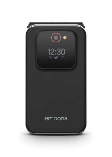 emporiaJOY-LTE | Seniorenhandy 4G Volte | Klapphandy ohne Vertrag | Mobiltelefon mit Notruftaste | 2,8-Zoll-Display, Schwarz von Emporia