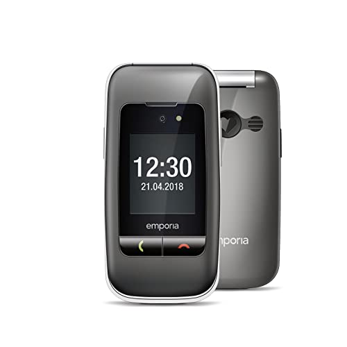 emporiaONE | Seniorenhandy | Klapphandy ohne Vertrag | Mobiltelefon mit Notruftaste | 2,4-Zoll-Display | Spacegrey, all_carriers Grau/Silber von Emporia