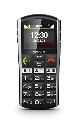 emporiaSIMPLICITY | Seniorenhandy | Tastenhandy ohne Vertrag | Mobiltelefon mit Notruftaste | 2-Zoll-Display | Schwarz von Emporia