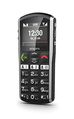 emporiaSIMPLICITY | Seniorenhandy | Tastenhandy ohne Vertrag | Mobiltelefon mit Notruftaste | 2-Zoll-Display | Schwarz von Emporia