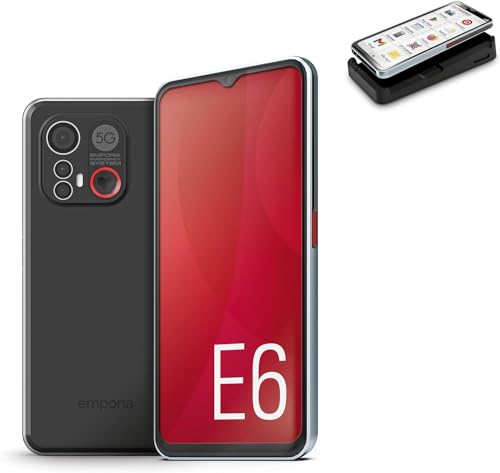 emporiaSMART.6, Seniorenhandy, 5G Volte, Senioren Smartphone ohne Vertrag, Mobiltelefon mit Notruftaste, 6,58-Zoll-Display, Android 13, 50 MP Kamera, Schwarz von Emporia