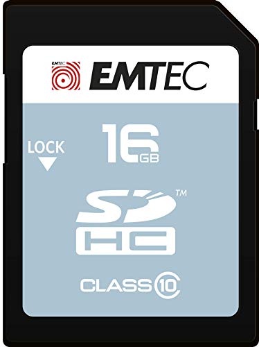 EMTEC ECMSD16GHC10CG - SD-Karte - Klasse 10 - Classic-Serie - SDXC - Lesegeschwindigkeit bis zu 25 MB/s - 16 GB - Schwarz von Emtec