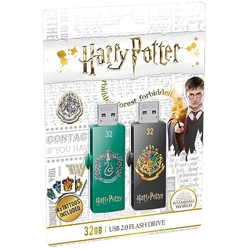 EMTEC Harry Potter ECMMD32GM730HP02P2 USB 2.0 Flash-Laufwerk, 32 GB, Slytherin & Hogwarts Duo Pack von Emtec