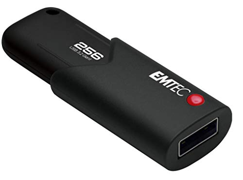 Emtec B120 256GB USB-Stick Click Secure USB 3.2 (3.0), Lesegeschwindigkeit bis zu 100MB/s, mit AES260-Software, Schwarz von Emtec