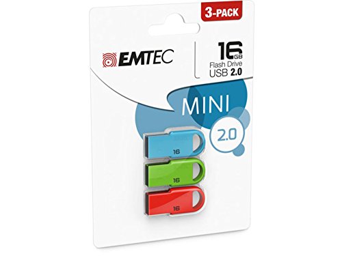 Emtec D250 Mini 16 GB USB 2.0 Capacity USB Flash Drive USB-Stick (16 GB, USB 2.0, Stecker Typ A, ohne Deckel) von Emtec