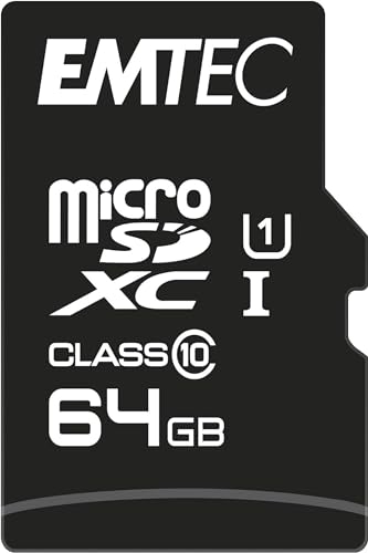 Emtec ECMSDM64GXC10 EliteGold 64GB microSDXC Speicherkarte - Highspeed, SD-Adapter UHS-I, U1, bis 85 MB/Sek von Emtec