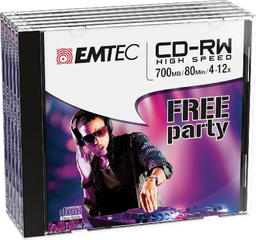 Emtec ECOCRW80512JC CD-RW 700MB 5Stück(e) CD-Rohling - CD-Rohlinge (CD-RW, 700 MB, 5 Stück(e), 120 mm, 80 min, 12x) von Emtec
