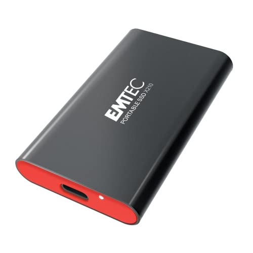 Emtec ECSSD128GX210 Tragbare SSD-Festplatte – 3,2 Gen2 – Kollektion X210 Elite – 3D NAND – 128 GB, 128 GB – Metallgehäuse von Emtec