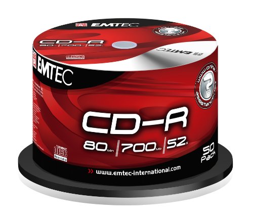 Emtec EKOC805052CBN CD-R Rohlinge (52x Speed, 700MB, 50er Cake Box) von Emtec