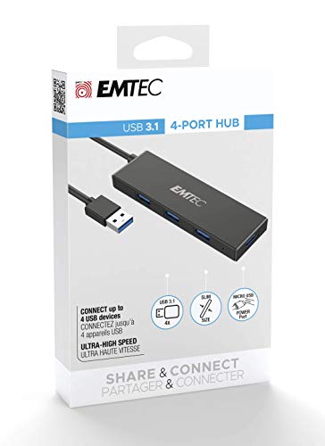 EMTEC Hub Ultra Slim USB3.1 4-Port T620A Type-A - Micro SD, ECHUBT620A EMTEC Hub Ultra Slim USB3.1 4-Port T620A Type-A - Micro SD, ECHUBT620A von Emtec