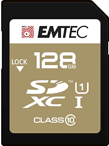 Emtec SDXC 128GB Class10 Gold + 128GB SDXC Klasse 10 Speicherkarte - Speicherkarten (128 GB, SDXC, Klasse 10, 85 MB/s, Schwarz, Braun) von Emtec