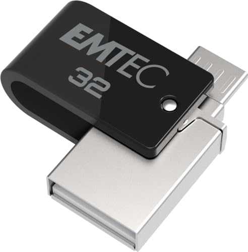 Emtec T260B 32GB Dual USB-Stick Mobile & Go Mini USB 2.0 Dual USB-A/Micro-USB von Emtec