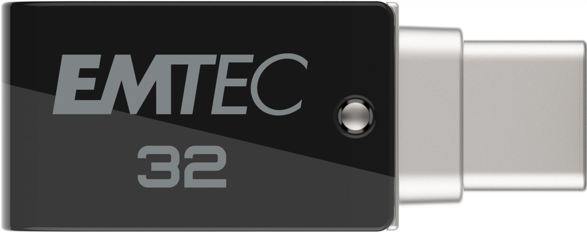 Emtec T260C USB-Stick 32 GB USB Type-A / USB Type-C 3.2 Gen 1 (3.1 Gen 1) Schwarz - Edelstahl (ECMMD32GT263C) von Emtec