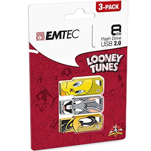 Emtec USB 2.0 Stick LT01 8 GB Looney Tunes, 3er-Set von Emtec