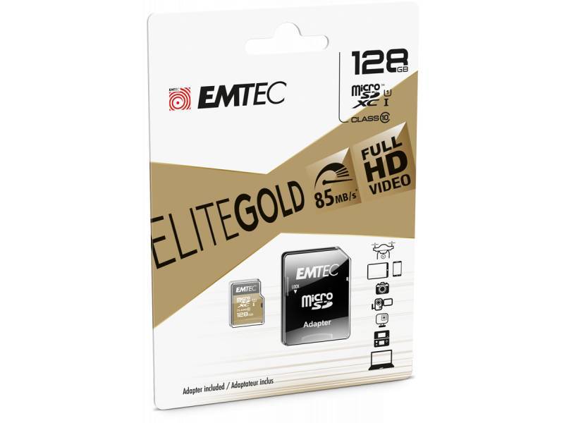 Emtec mSD 256GB UHS-I U1 EliteGold + Adapter von Emtec