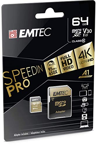 Emtec microSDXC 64GB Class10 Speedin 64GB MicroSDXC Class 10 Speicherkarte - Speicherkarten (MicroSDXC, Schwarz, Braun, Class 10) von Emtec