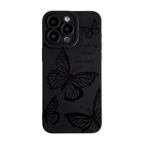 Emylisa Schutzhülle für iPhone 14 Plus, Motiv: schwarzer Schmetterlings-Aufdruck, Schwarz Emylisa Schutzhülle für iPhone 14 Plus, Motiv: schwarzer Schmetterlings-Aufdruck, Schwarz von Emylisa
