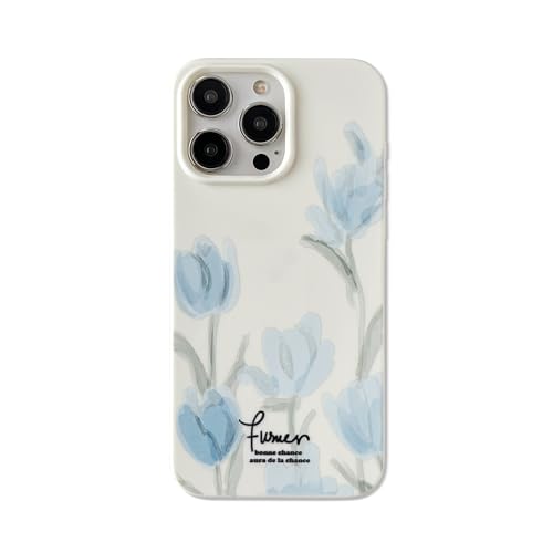 Emylisa Schutzhülle für iPhone 16 Pro, Motiv: künstlerische blaue Tulpe, weich, Beige Emylisa Schutzhülle für iPhone 16 Pro, Motiv: künstlerische blaue Tulpe, weich, Beige von Emylisa