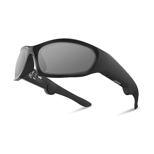 Emzwin Bluetooth Audio Sonnenbrille mit offenem Ohr Kopfhörer smart intelligente Bluetooth Brille für Männer und Frauen, schwarz von Emzwin