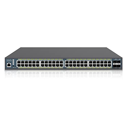 EnGenius Passend für L2 Plus Managed EWS7952FP-FIT 48-Port Gigabit PoE+ Switch mit 740 W Budget, 4 SFP Uplink Ports von EnGenius