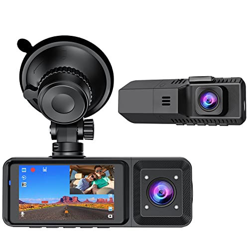 Dual Dashcam Front und Inside 1080P Dual Dashcam für Autos Front Inside Dashcams für Autos mit Infrarot-Nachtsicht, Parkmonitor für LKW- und Taxifahrer von Enaxon