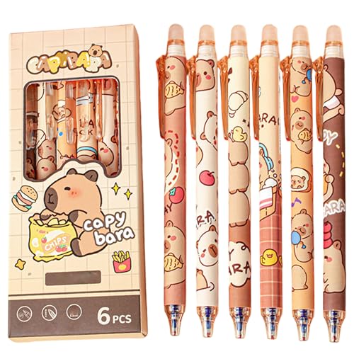 Enbebamd 6pcs Capybara Stifte, 0, 5 mm glatte löschbare Stifte, blaue Tinte niedlich stationär für Büro, Schule, HomePens Enbebamd 6pcs Capybara Stifte, 0, 5 mm glatte löschbare Stifte, blaue Tinte niedlich stationär für Büro, Schule, HomePens von Enbebamd