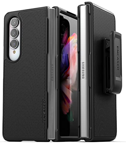 Encased DuraClip Schutzhülle mit Gürtelclip für Galaxy Z Fold 4, schlanke Vorder- und Rückseite, mit Holster (2022 Samsung Z-Fold 4) von Encased