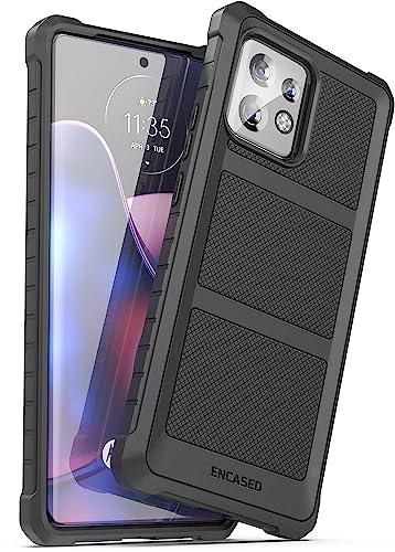 Encased Falcon Armor für Motorola Edge 40 Pro Hülle, robuste Schutzhülle (Motorola Edge+ 2023) Schwarz von ENCASED