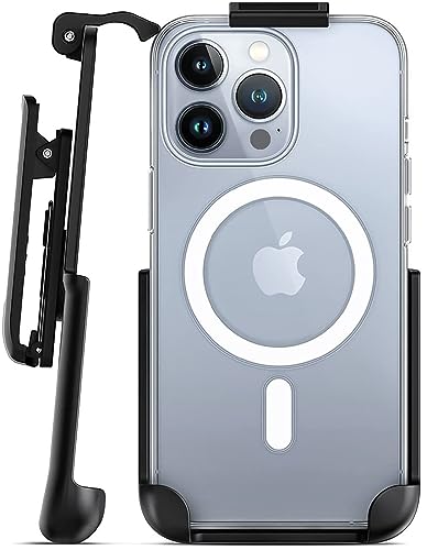 Encased Magnetische Hülle entworfen für iPhone 15 Pro Max Hülle mit Gürtelclip Holster, kompatibel mit MagSafe (transparent) von Encased