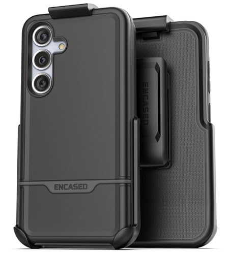 Encased REBEL Designed für Samsung Galaxy S24 Gürtelclip Hülle (2024) Schutzhülle mit Holster (Schwarz) (S24) von ENCASED