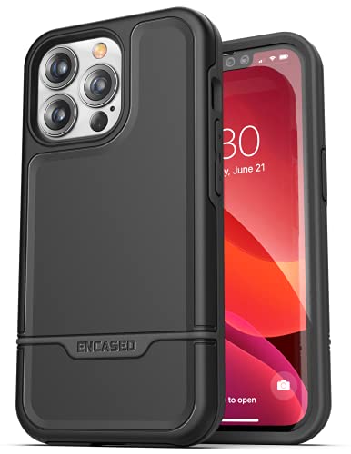 Encased Rebel Hülle für iPhone 13 Pro Max – Schutzhülle Handyhülle Stoßfest Case (Schwarz) von Encased