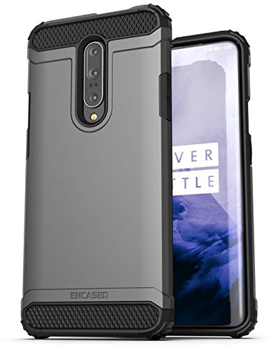 Encased Strapazierfähige OnePlus 7 Pro Hülle (2019 Scorpio Serie), Militärqualität, robuste Handy-Schutzhülle (One Plus 7 Pro), Gunmetal Grey von Encased