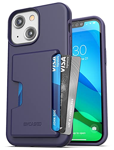 ENCASED Wallet Hülle für iPhone 13 mit Kartenfach – Schutzhülle Handyhülle Stoßfest Case (4 Karten/IDs) Violett von ENCASED