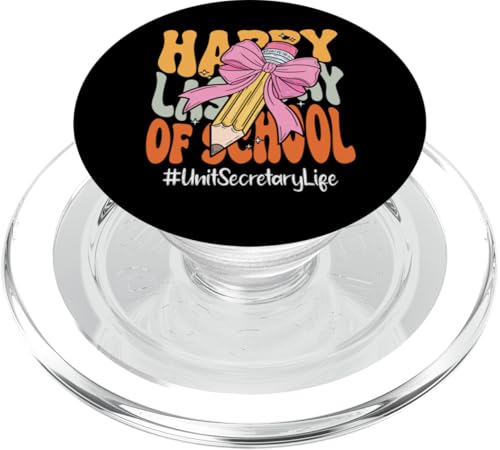 Abteilungssekretärin Happy Last Day of School Coquette Bow Pencil PopSockets PopGrip für MagSafe Abteilungssekretärin Happy Last Day of School Coquette Bow Pencil PopSockets PopGrip für MagSafe von End Of School Year Teachers Co.