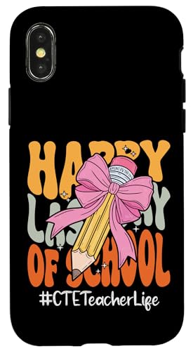 CTE Lehrer Happy Last Day of School Coquette Bow Pencil Hülle für iPhone X/XS CTE Lehrer Happy Last Day of School Coquette Bow Pencil Hülle für iPhone X/XS von End Of School Year Teachers Co.