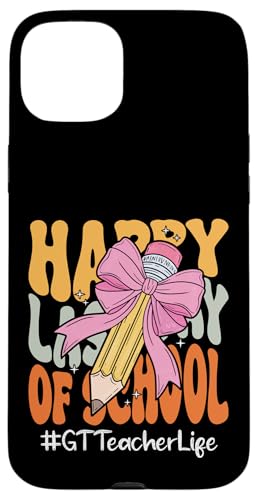 GT Teacher Coquette Bowbleistift Happy Last Day of School Hülle für iPhone 15 Plus GT Teacher Coquette Bowbleistift Happy Last Day of School Hülle für iPhone 15 Plus von End Of School Year Teachers Co.