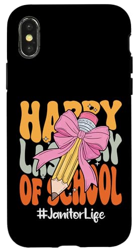 Janitor Happy Last Day of School Coquette Bogenbleistift Hülle für iPhone X/XS Janitor Happy Last Day of School Coquette Bogenbleistift Hülle für iPhone X/XS von End Of School Year Teachers Co.
