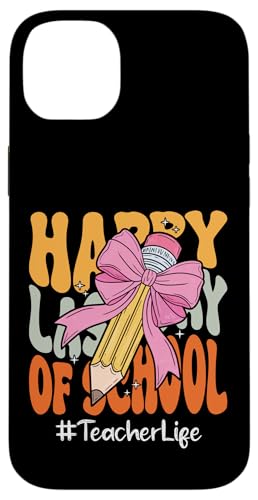 Lehrer Happy Last Day of School Coquette Bow Pencil Hülle für iPhone 14 Plus Lehrer Happy Last Day of School Coquette Bow Pencil Hülle für iPhone 14 Plus von End Of School Year Teachers Co.