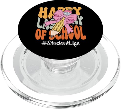 Student Happy Last Day of School Coquette Bow Bleistift PopSockets PopGrip für MagSafe von End Of School Year Teachers Co.