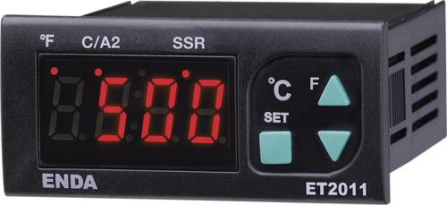 Enda ET2011-T-230 PID Temperaturregler J, K, T, S, R 0 bis +1700°C Relais 8 A, SSR (L x B x H) 71 x von Enda