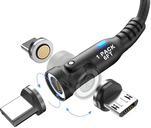 EndlesShine Magnetisches Ladekabel Schnelles Laden, PD100W Magnetisches Telefon-Ladegerät.USB C Kabel,Micro USB,iProduct 3 in 1 für MacBook Pro Ladekabel Android Samsung[1.8m Schwarz] von EndlesShine